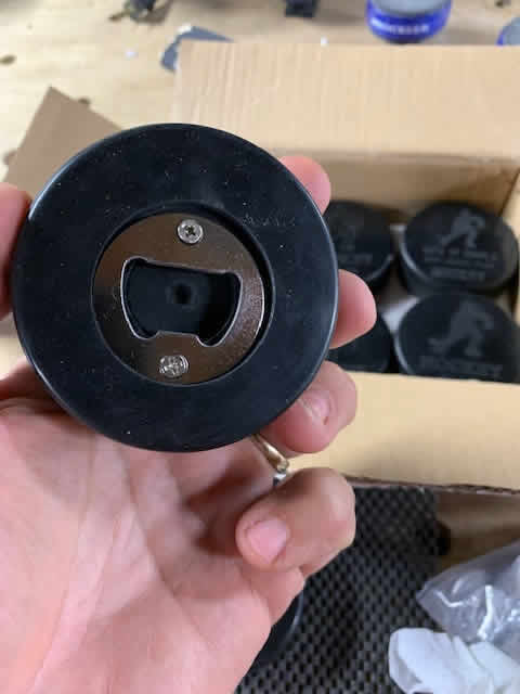 Laser Engraved Hockey Puck Bottle Opener